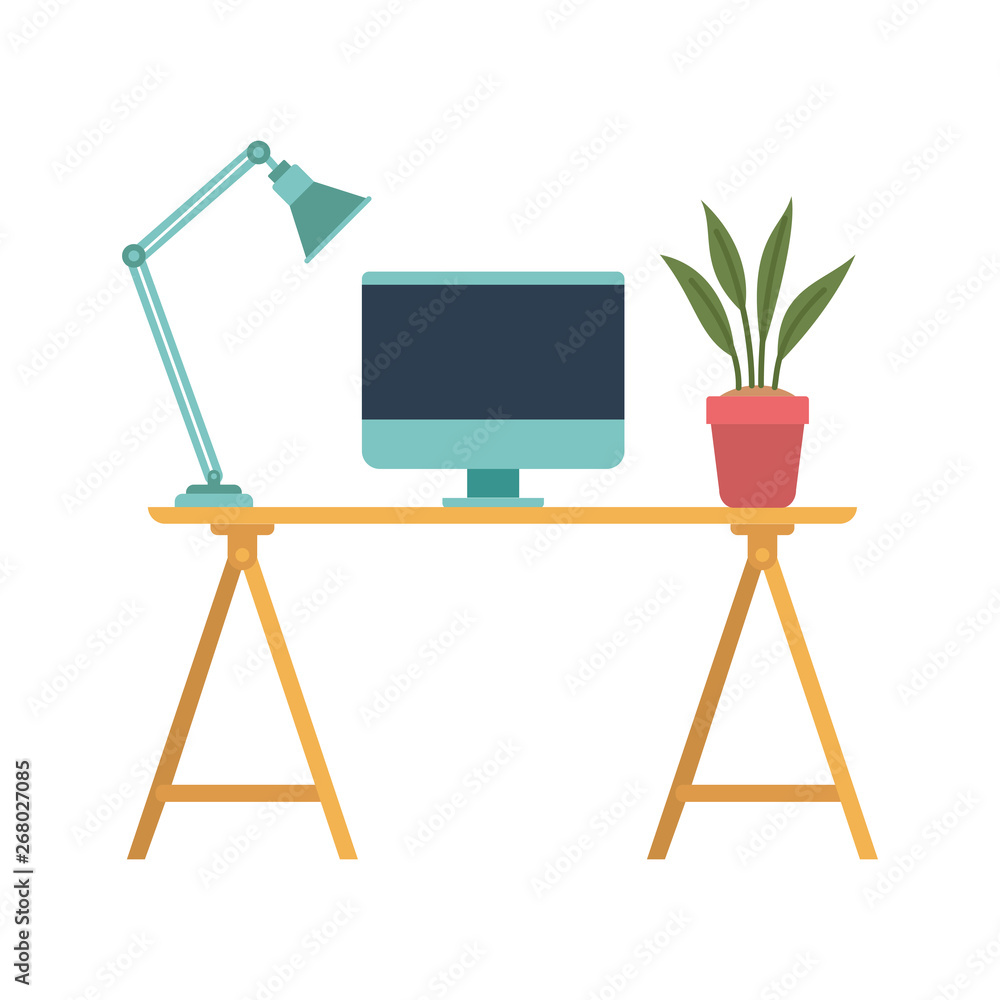 Fototapeta premium office desk with white background
