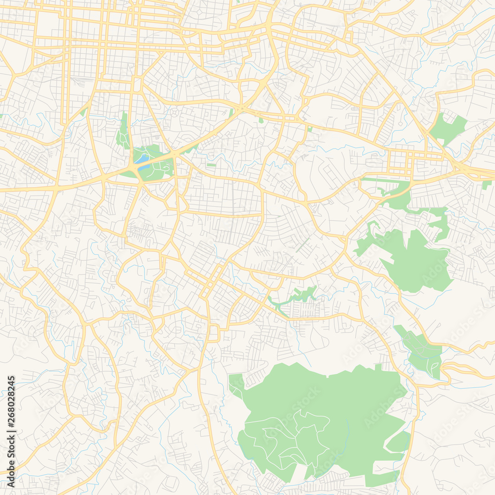 Empty vector map of Desamparados, San Jose, Costa Rica