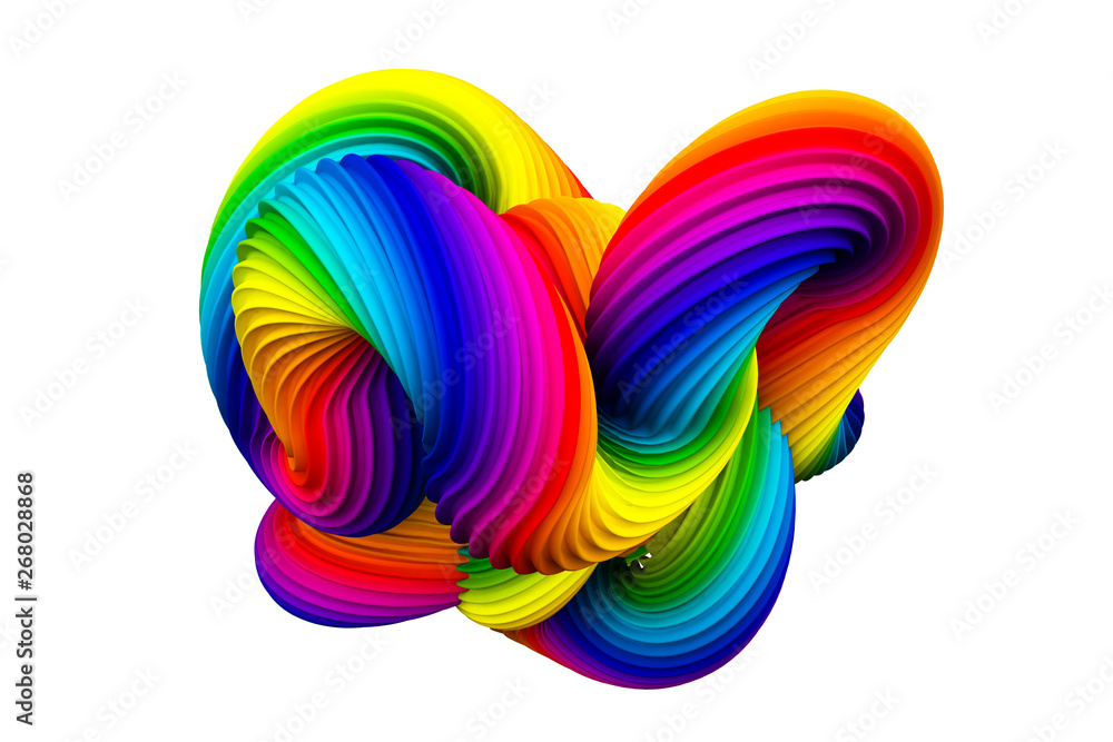 Abstract rainbow shape. 3d illustration, 3d rendering. Abstract rainbow shape. 3d illustration, 3d rendering.