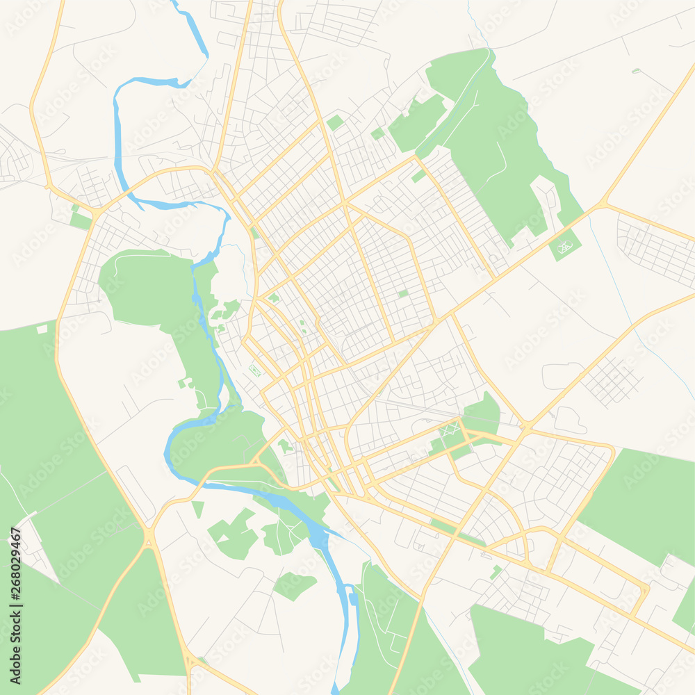 Naklejka premium Empty vector map of Bayamo, Granma, Cuba