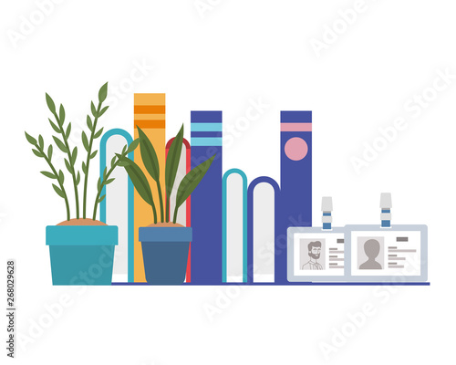 shelving with books in white background