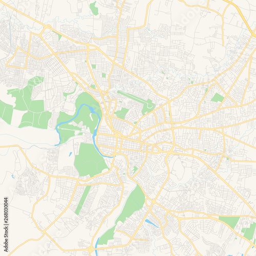 Empty vector map of Santiago, Dominican Republic © netsign