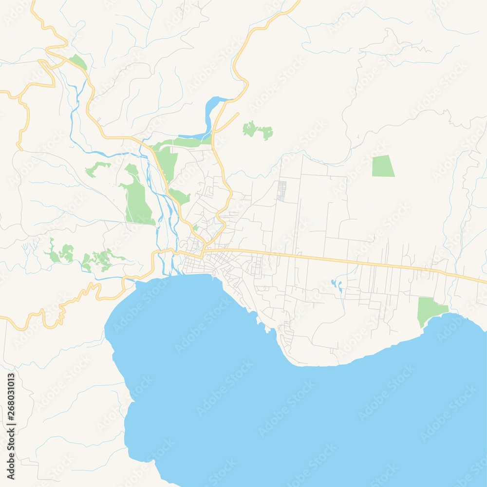 Empty vector map of Jacmel, Sud-Est, Haiti