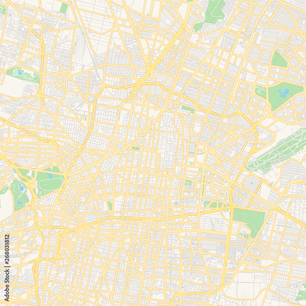 Empty vector map of Mexico City, Mexico