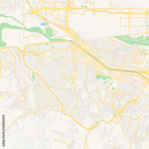 Empty vector map of Tijuana  Baja California  Mexico