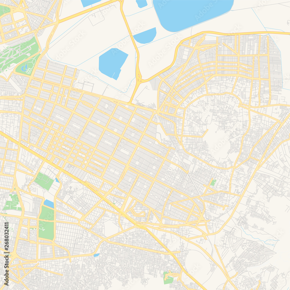 Fototapeta premium Empty vector map of Nezahualcóyotl, Mexico