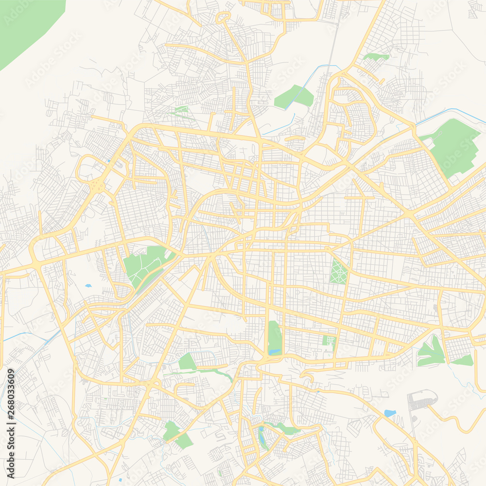 Empty vector map of Morelia, Michoacán, Mexico