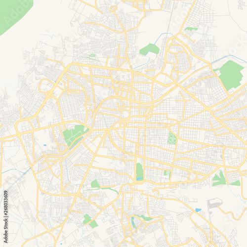 Empty vector map of Morelia, Michoacán, Mexico © netsign