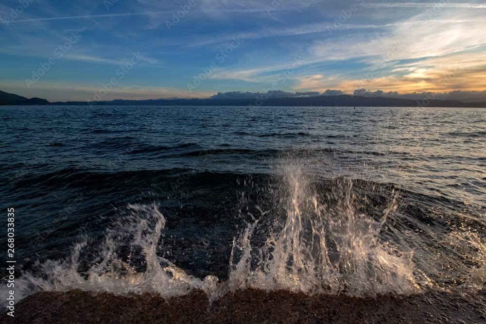 Fototapeta premium Ohrid Lake, an exciting sight. At sunset.