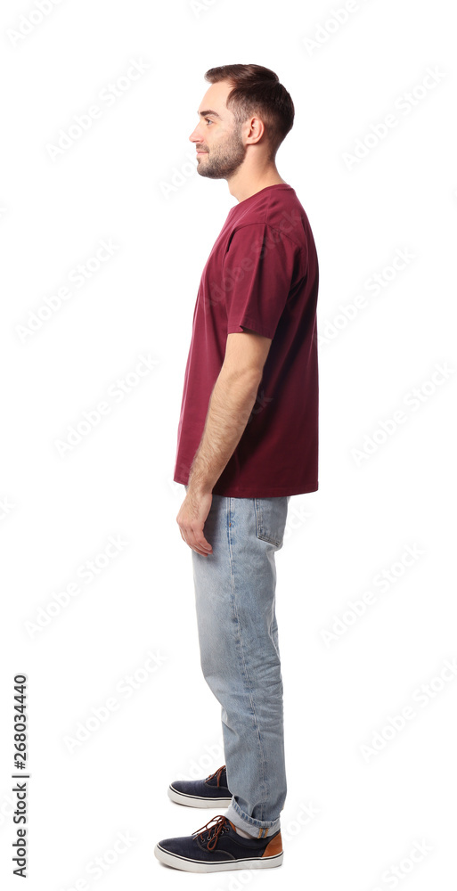 Full length portrait of handsome man posing on white background Full length portrait of handsome man posing on white background