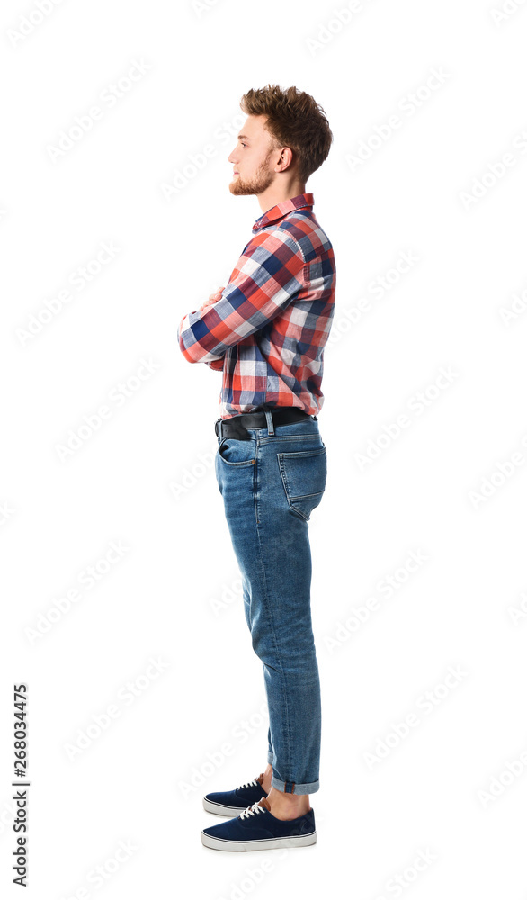 Full length portrait of handsome man posing on white background Full length portrait of handsome man posing on white background