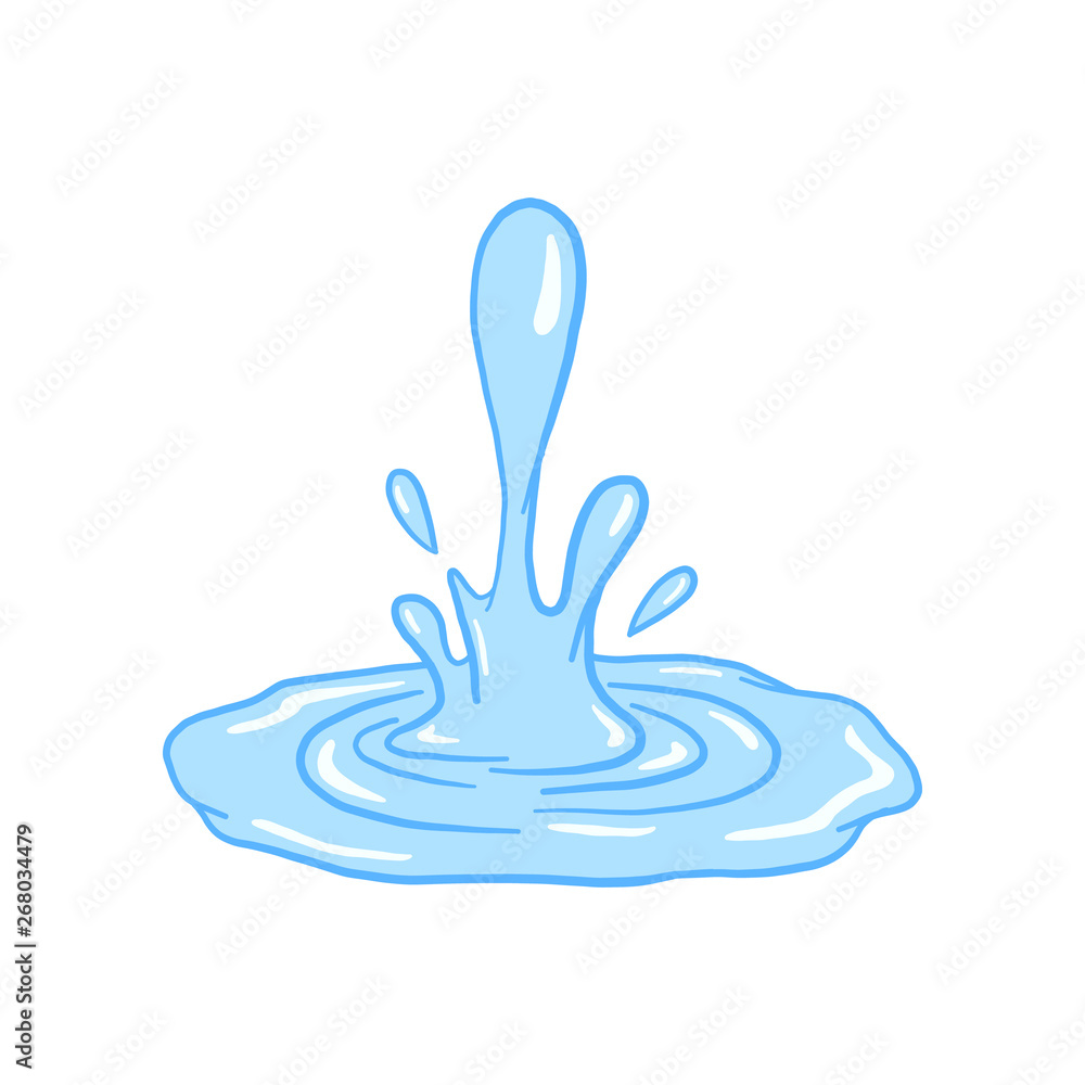 Obraz premium Water splash vector illustration. cute Water design
