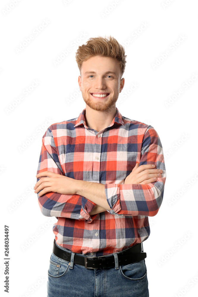 Portrait of handsome man posing on white background Portrait of handsome man posing on white background