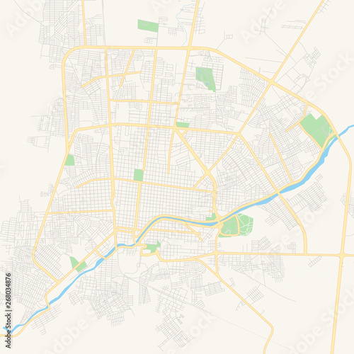 Empty vector map of Ciudad Victoria, Tamaulipas, Mexico photo