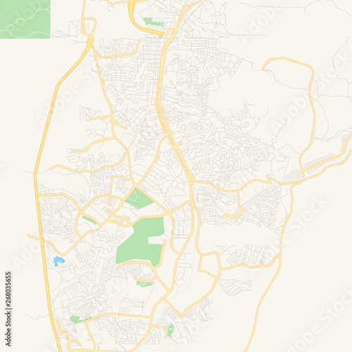 Empty vector map of Nogales, Sonora, Mexico photo