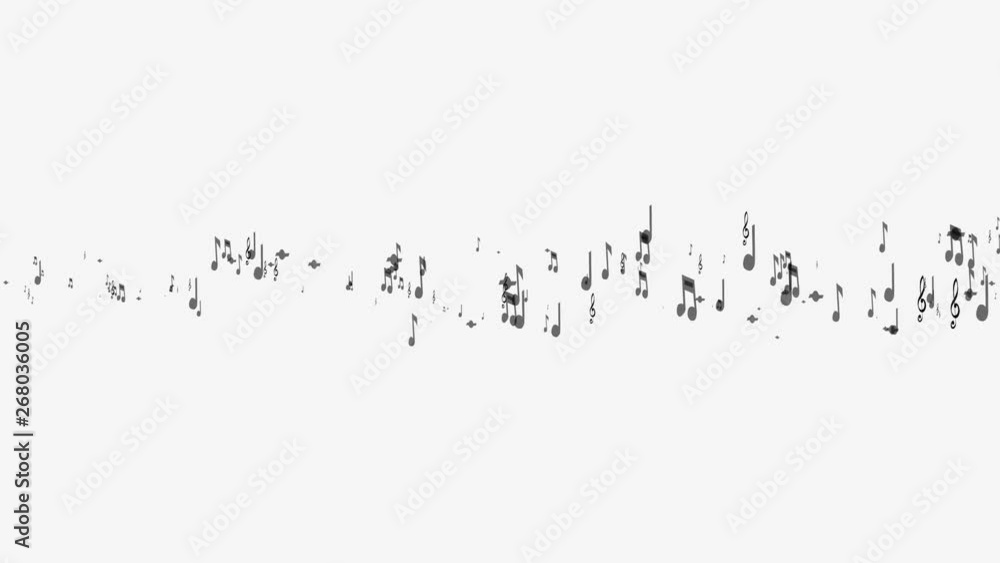White background with flying notes. White background with flying notes.