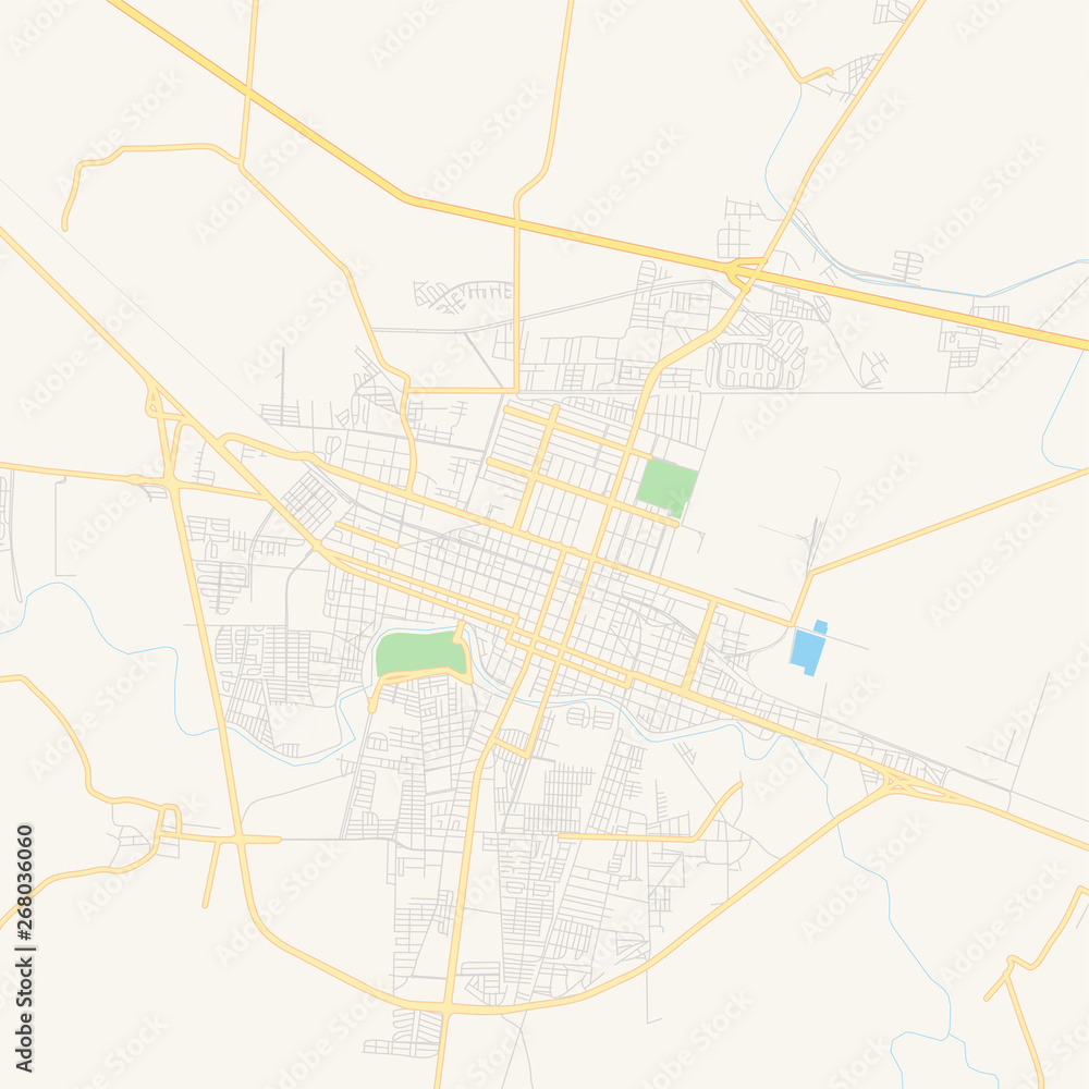 Fototapeta premium Empty vector map of Salamanca, Guanajuato, Mexico