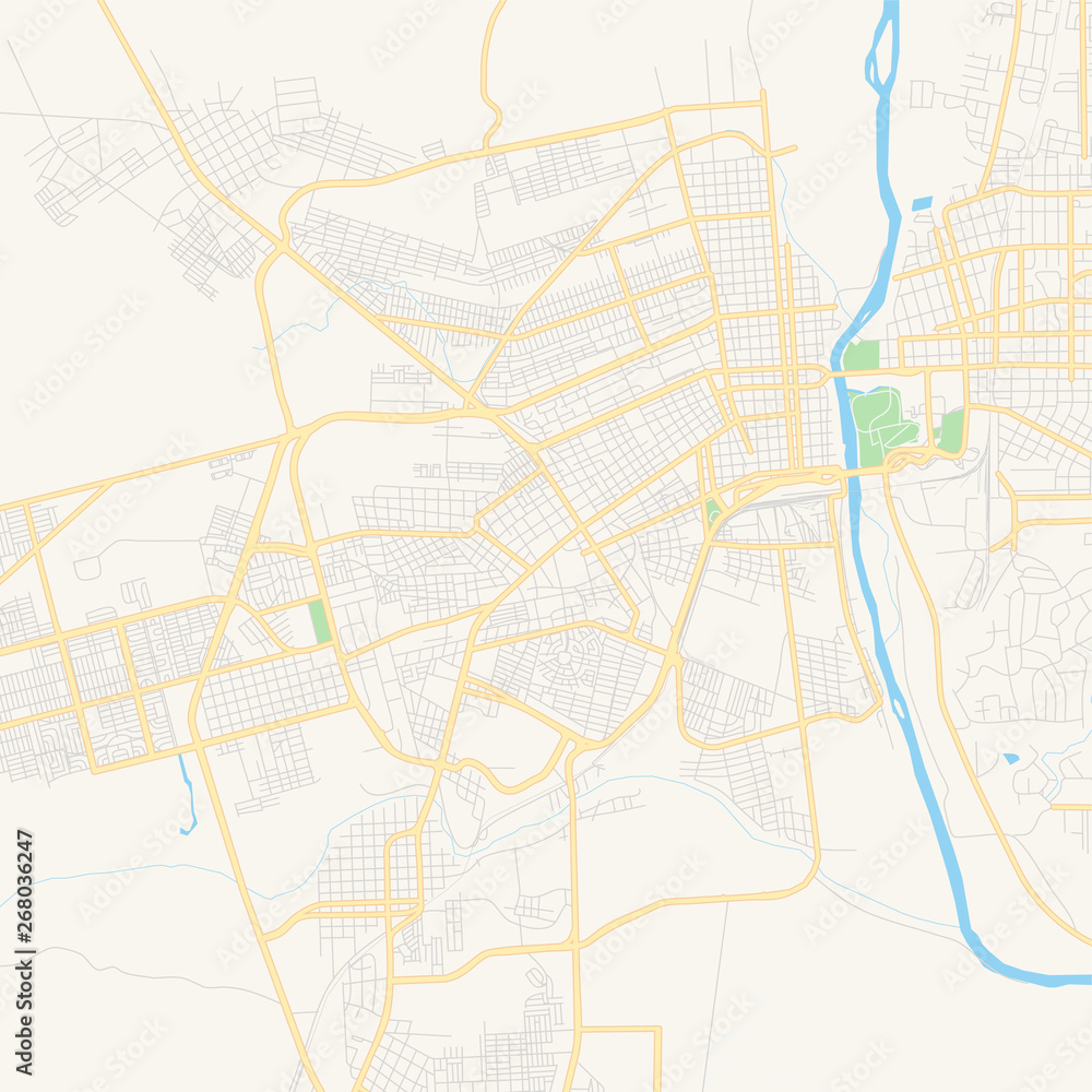 Empty vector map of Piedras Negras, Coahuila, Mexico