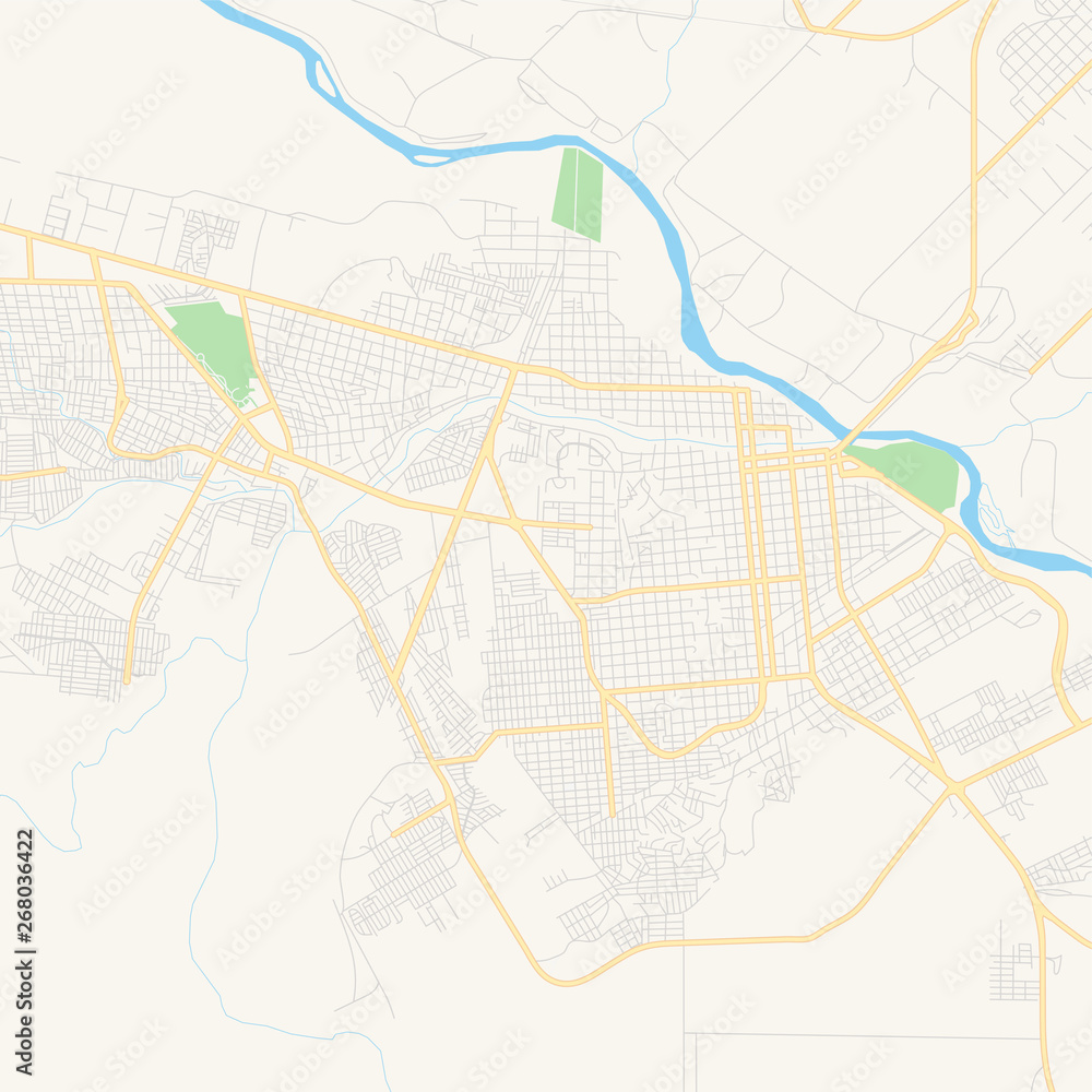 Empty vector map of Ciudad Acuña, Coahuila, Mexico
