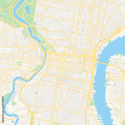 Empty vector map of Philadelphia  Pennsylvania  USA