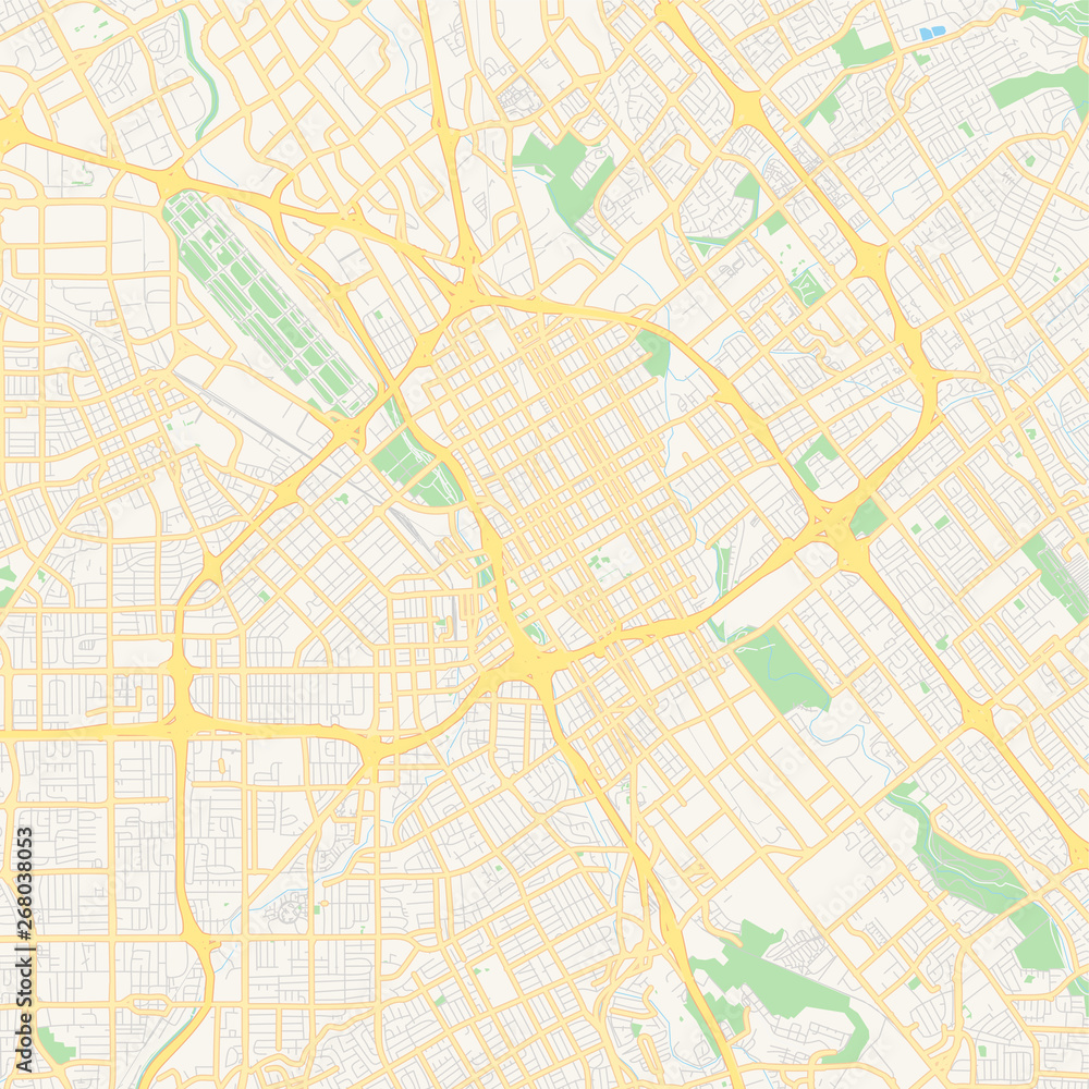 Empty vector map of San Jose, California, USA