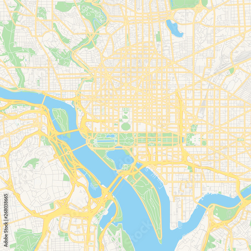 Empty vector map of Washington  D.C.  USA