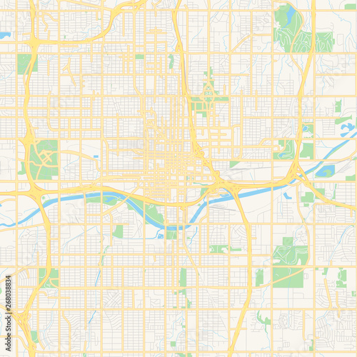 Empty vector map of Oklahoma City, Oklahoma, USA
