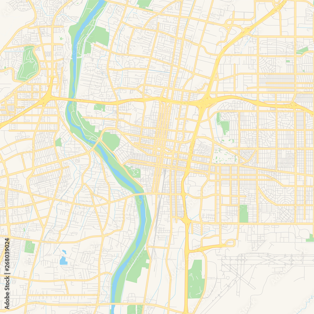 Empty vector map of Albuquerque, New Mexico, USA