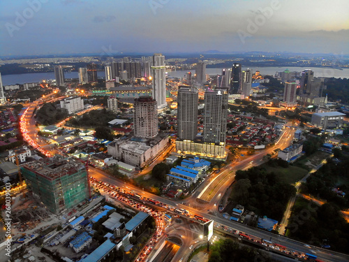 Johor Bahru city night view photo