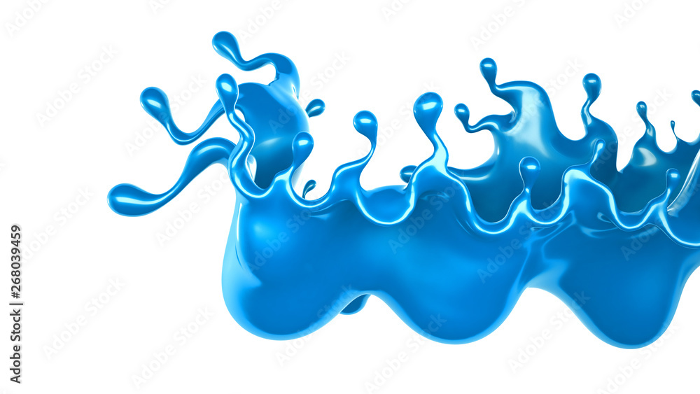 Fototapeta premium Splash of paint. 3d illustration, 3d rendering.