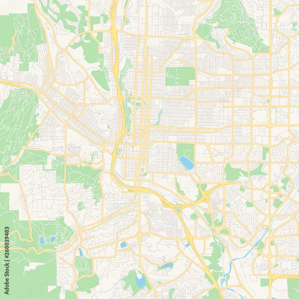 Empty vector map of Colorado Springs, Colorado, USA