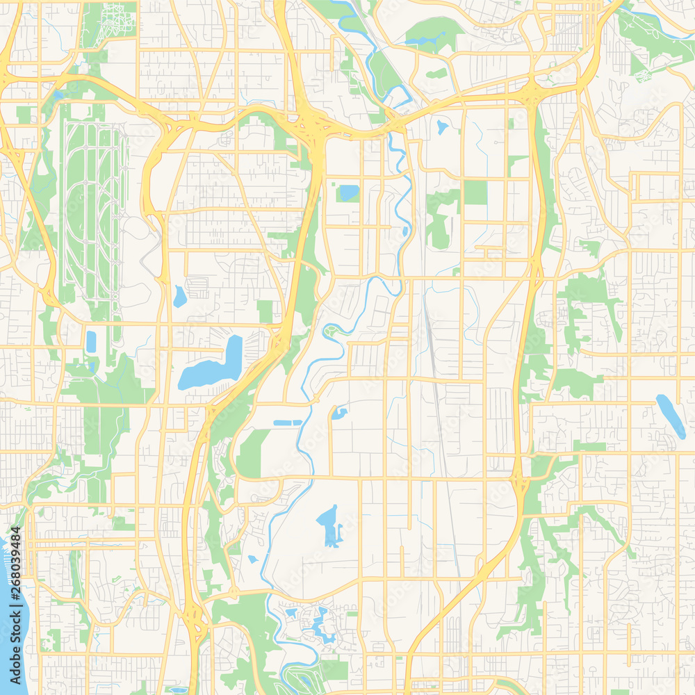 Empty vector map of Raleigh, North Carolina, USA