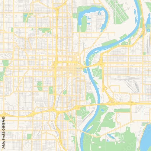 Empty vector map of Omaha  Nebraska  USA