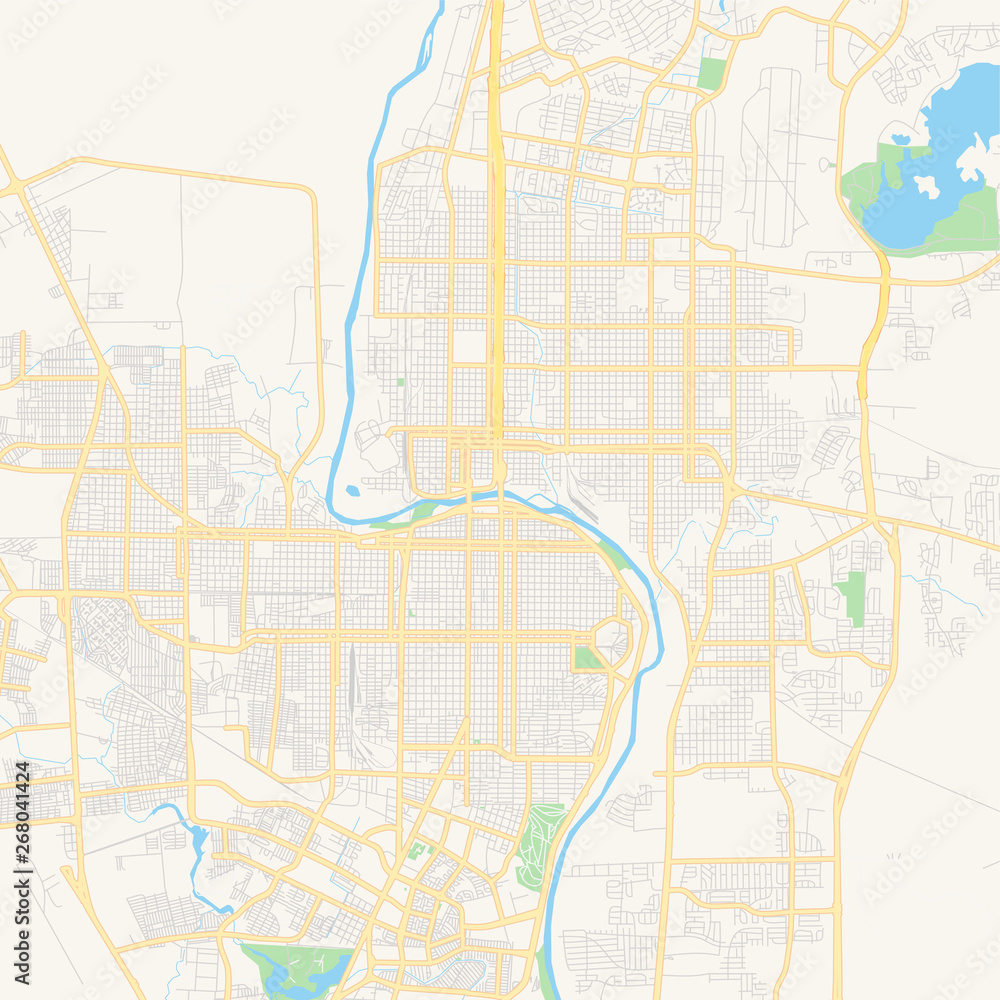 Empty vector map of Laredo, Texas, USA