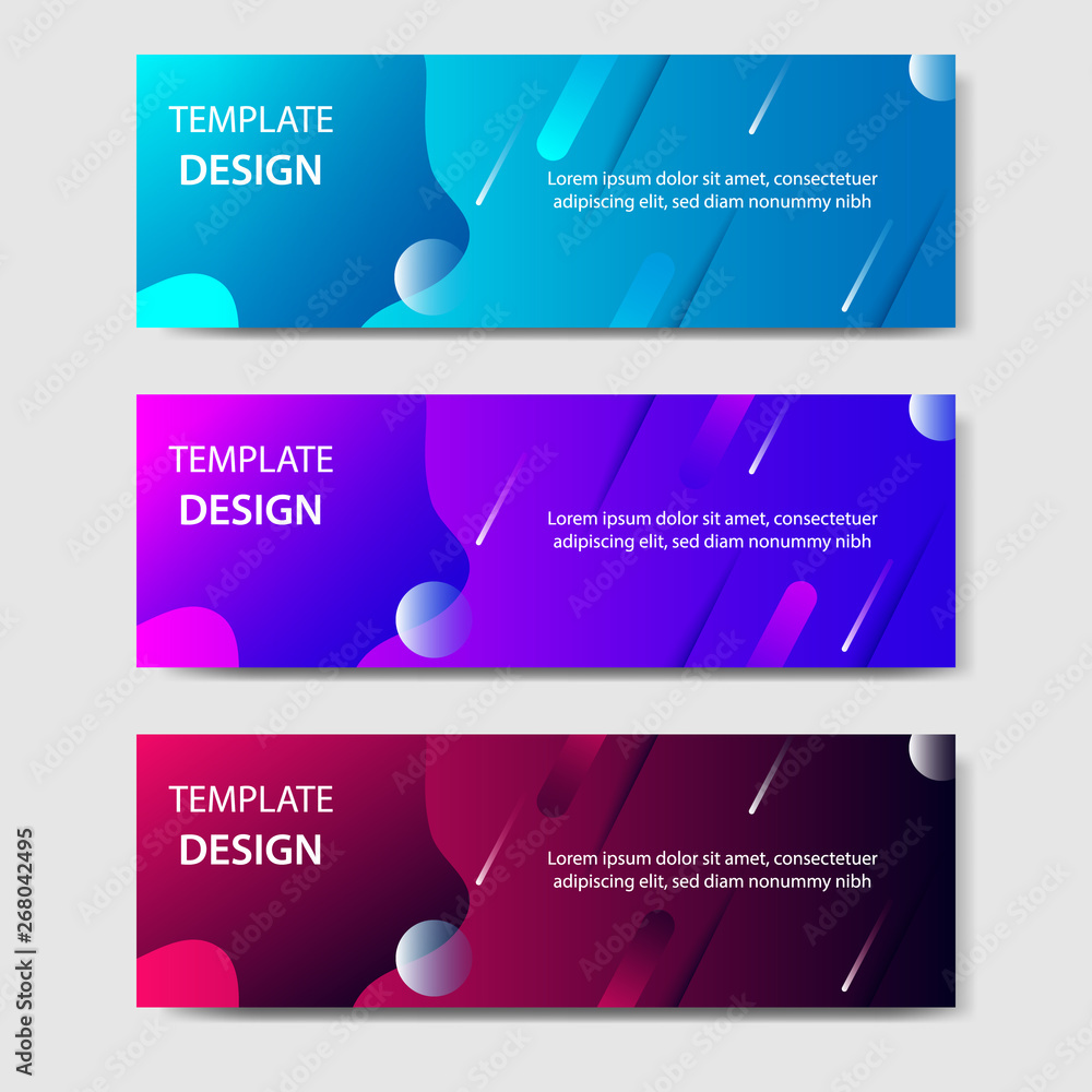 Naklejka premium Vibrant gradient and futuristic background template for headline and header banner. Suitable for social media, web, blog, website