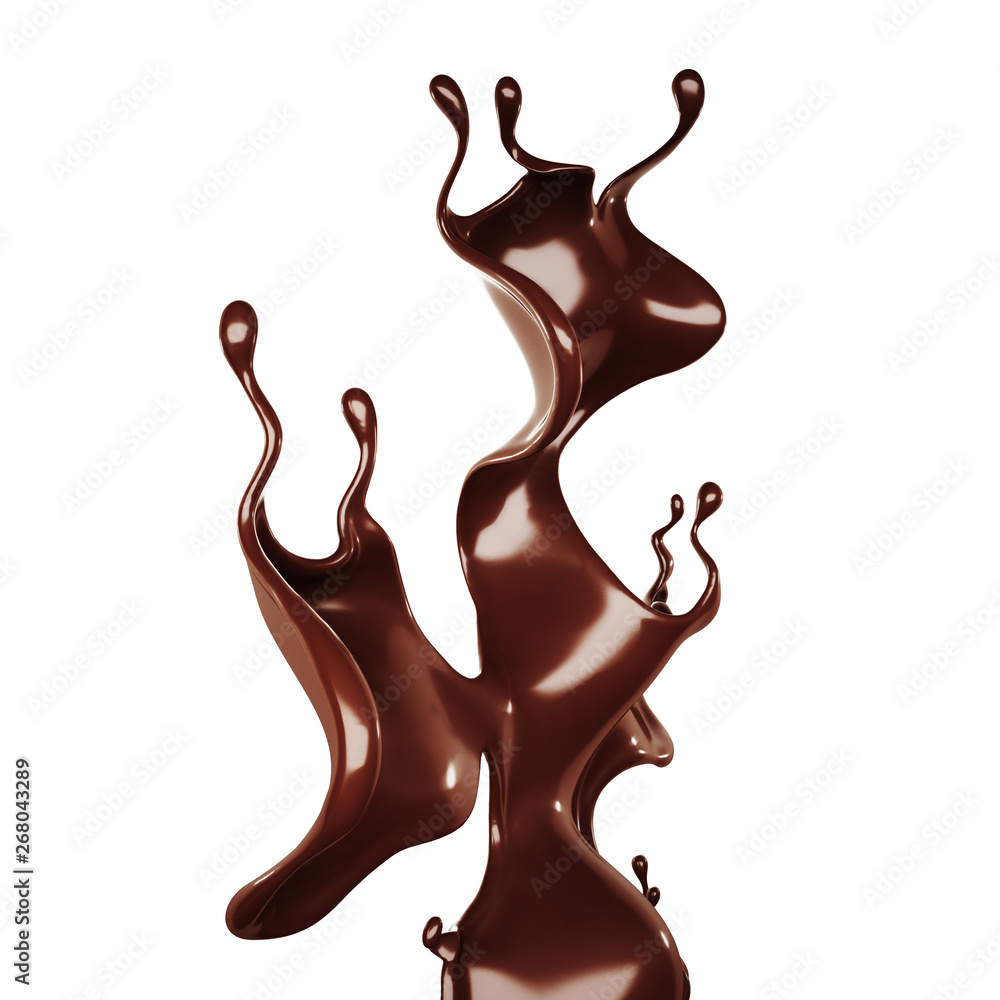 Chocolate splash. 3d illustration, 3d rendering. Chocolate splash. 3d illustration, 3d rendering.