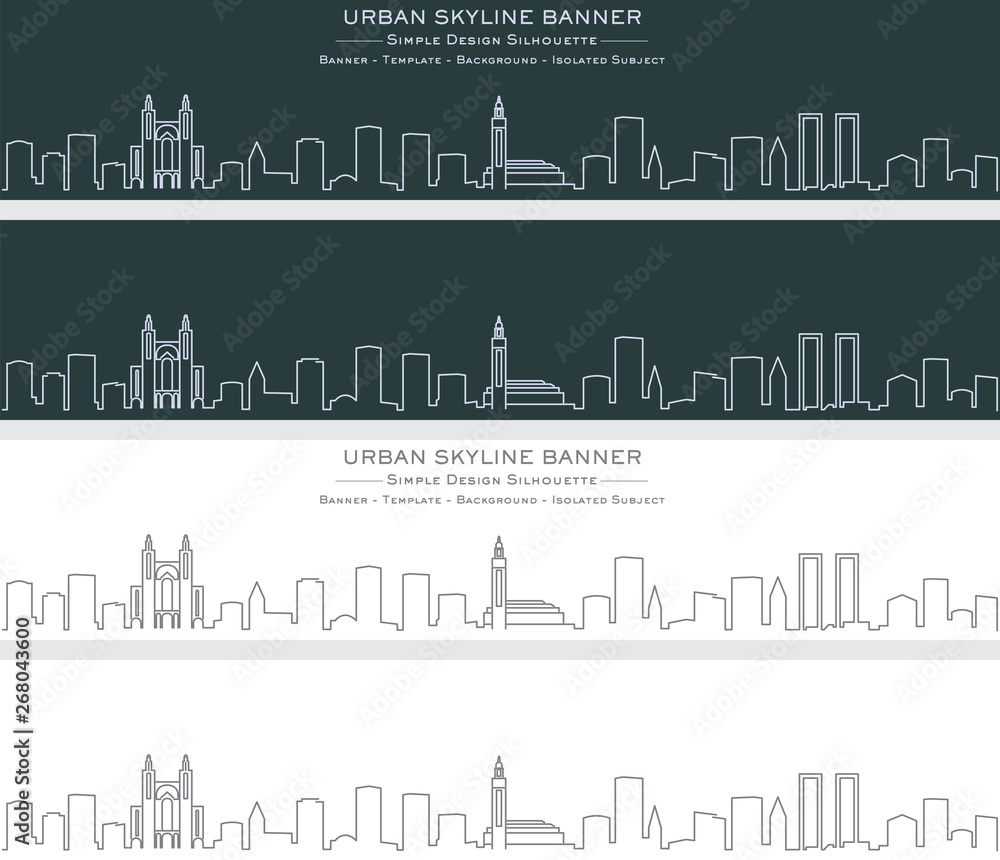 Fototapeta premium Casablanca Single Line Skyline Banner