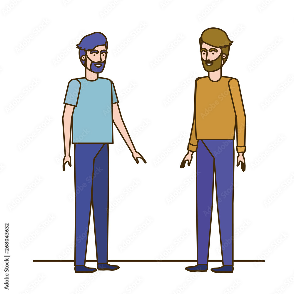 young men in white background avatar character young men in white background avatar character