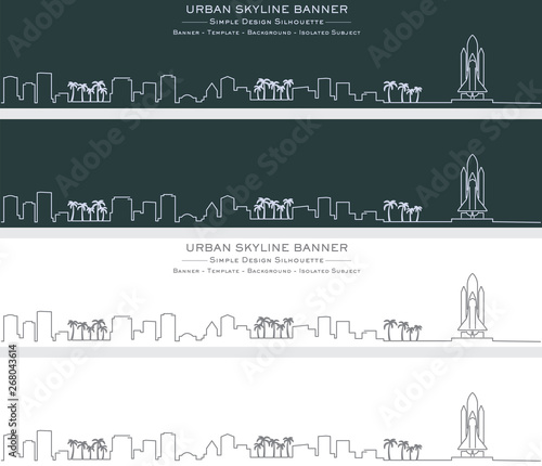 Cape Canaveral Single Line Skyline Banner