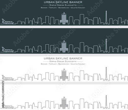 Houston Single Line Skyline Banner
