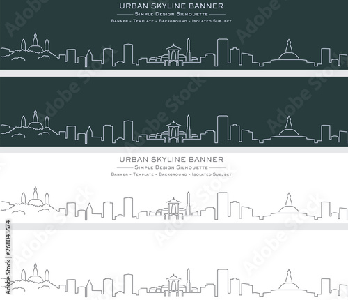 Kathmandu Single Line Skyline Banner
