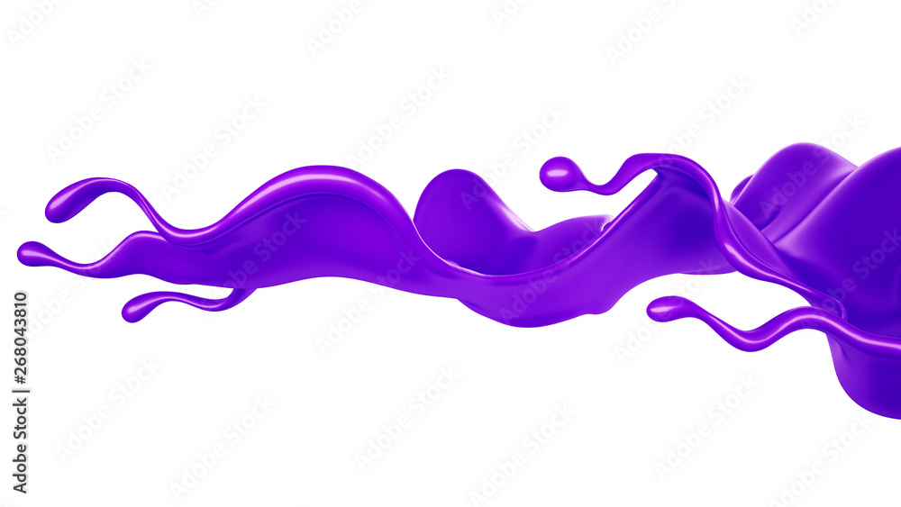 A splash of purple paint. 3d illustration, 3d rendering. A splash of purple paint. 3d illustration, 3d rendering.