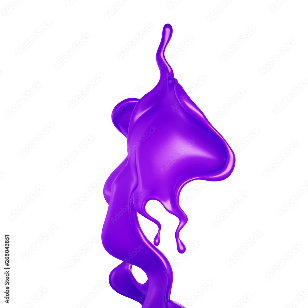 A splash of purple paint. 3d illustration, 3d rendering. A splash of purple paint. 3d illustration, 3d rendering.