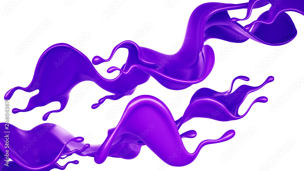 A splash of purple paint. 3d illustration, 3d rendering. A splash of purple paint. 3d illustration, 3d rendering.