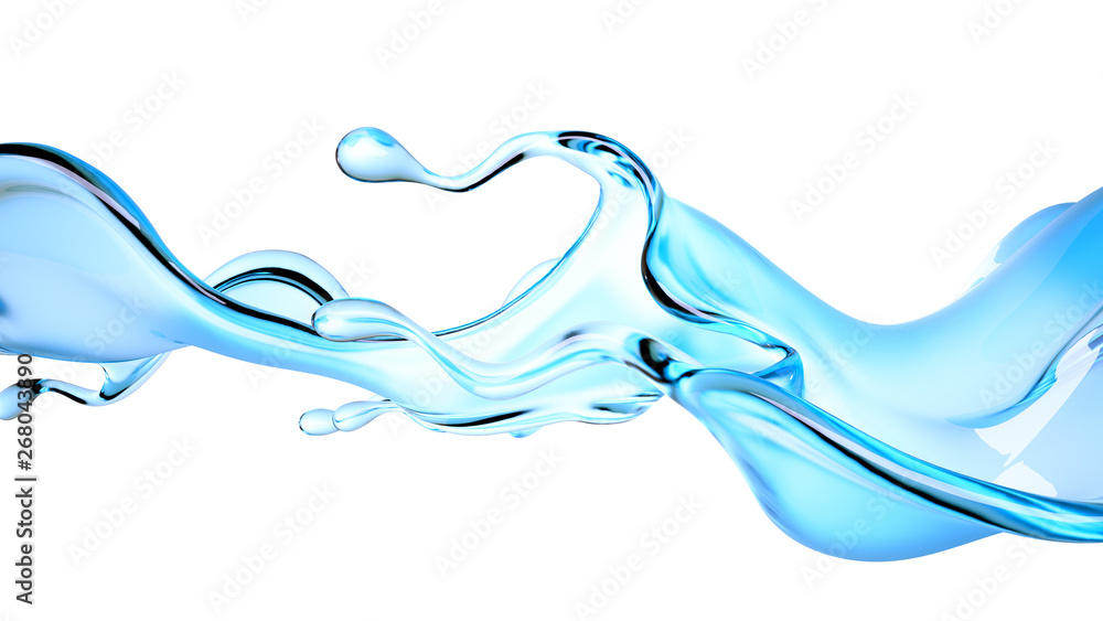 Splash of water. 3d illustration, 3d rendering. Splash of water. 3d illustration, 3d rendering.