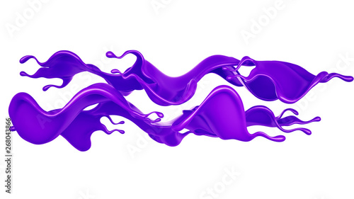 A splash of purple paint. 3d illustration, 3d rendering.