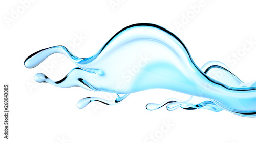 Splash of water. 3d illustration, 3d rendering.