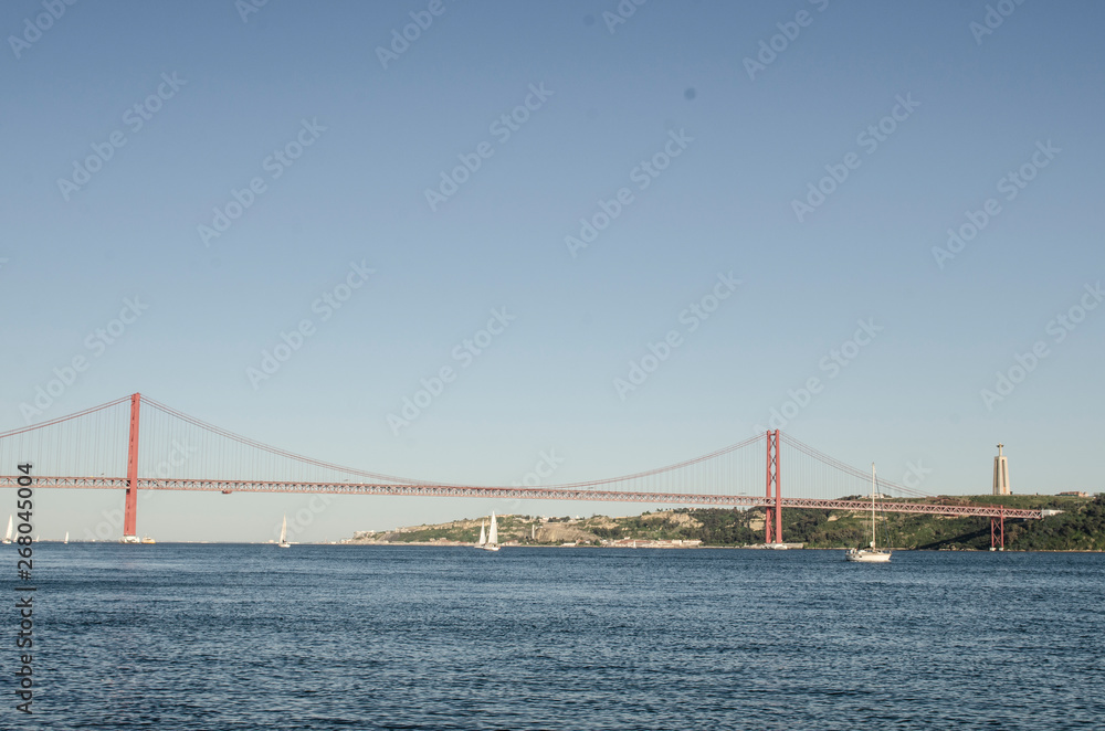  red 25 april bridge in Lisbon