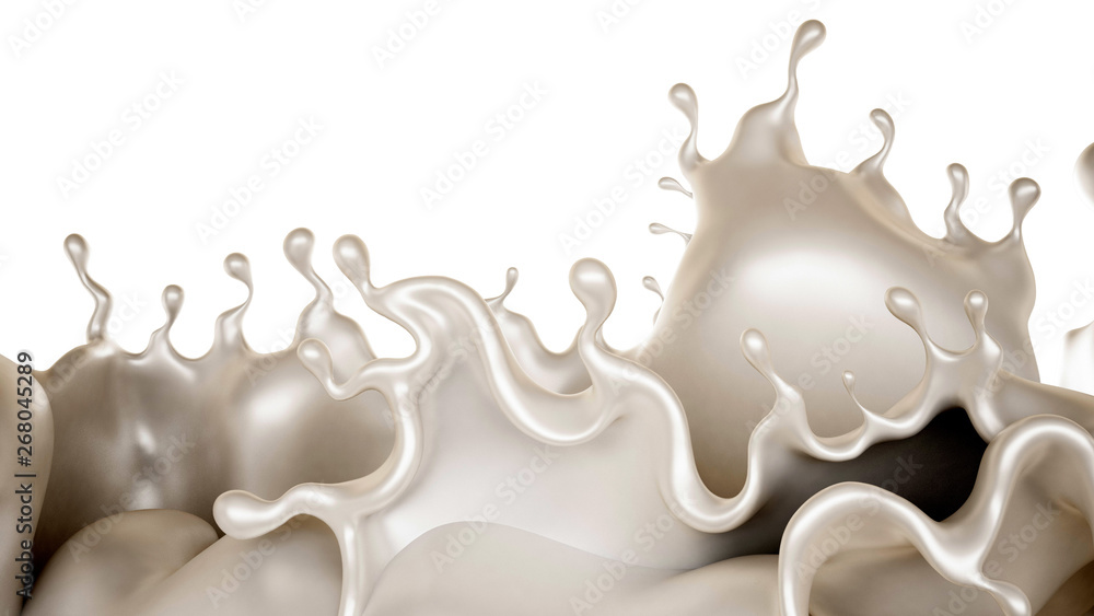 Fototapeta premium A splash of a thick white liquid. 3d illustration, 3d rendering.
