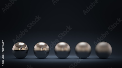 Gray luxury background with geometric shapes from balls. 3d illustration  3d rendering.